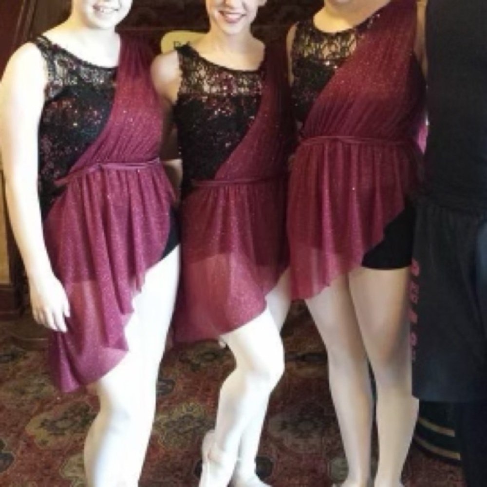 Maroon Crossbody Dance Costume
